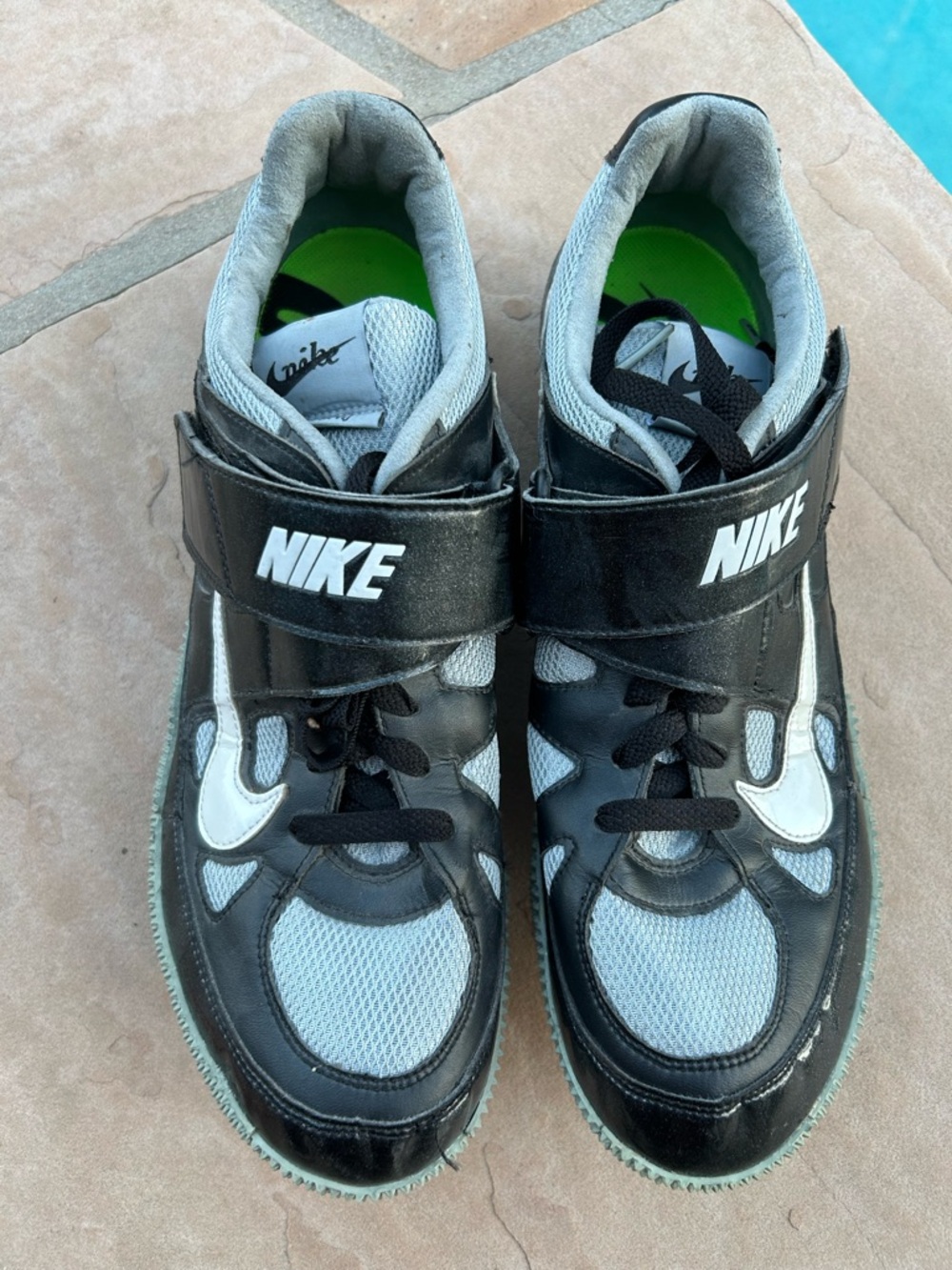 Nike Men’s Size 12 Black and Gray High Jump Spikes